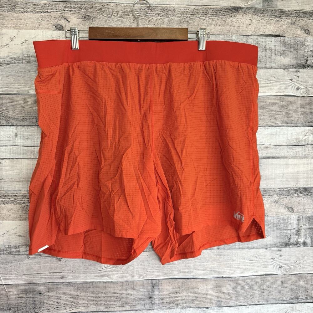 REI Co-op Swiftland 7" Running Shorts Mens 2XL Orange Lined Trail Hiking